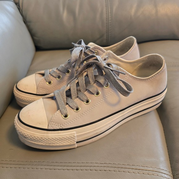 Converse Shoes - Converse Chuck Taylor All Star Lift Grey Leather Platform 565857C Women's size 9